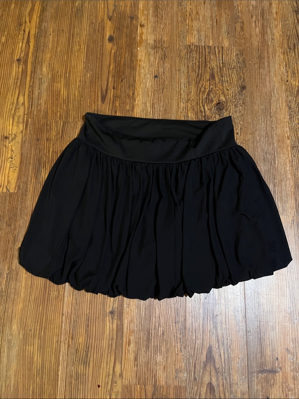 Thrive Black Circle Skater Skirt with Bubble Hem